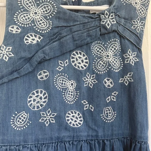 Reiss Denim Broderie Dress - Picture 2 of 7